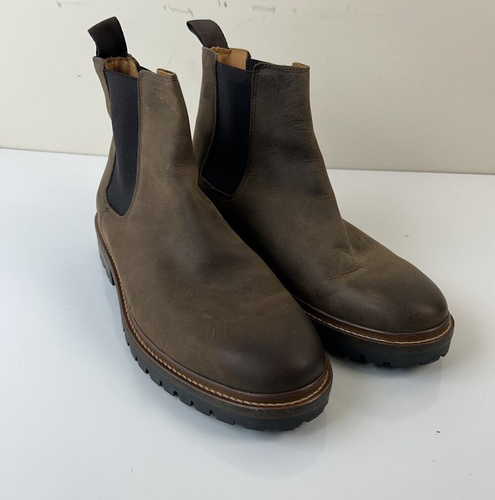 Banana Republic Men's Dark Brown All Weather Chelsea Leather Boot Sz 11 Classic